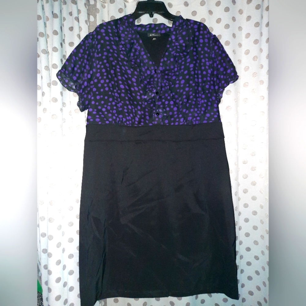 ALYX Woman Ruffled Sleeve Polka Dot Dress 22W